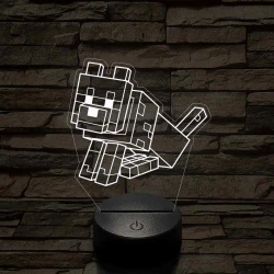 Minecraft Dennis farkas 7 színű 3D led lámpa
