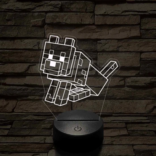 Minecraft Dennis farkas 7 színű 3D led lámpa