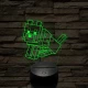 Minecraft Dennis farkas 7 színű 3D led lámpa