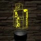 Minecraft Vasgólem 7 színű 3D led lámpa