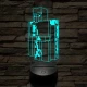 Minecraft Vasgólem 7 színű 3D led lámpa