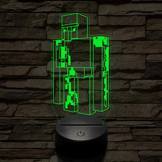 Minecraft Vasgólem 7 színű 3D led lámpa