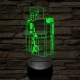 Minecraft Vasgólem 7 színű 3D led lámpa