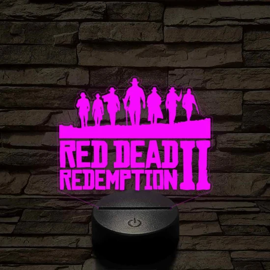 Red Dead 2 - 7 színű, színváltós 3D LED lámpa