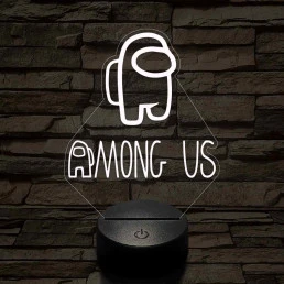 Among us logo – 7 színű, színváltós 3D LED lámpa