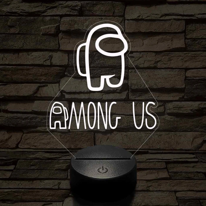 Among us logo – 7 színű, színváltós 3D LED lámpa