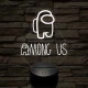 Among us logo – 7 színű, színváltós 3D LED lámpa
