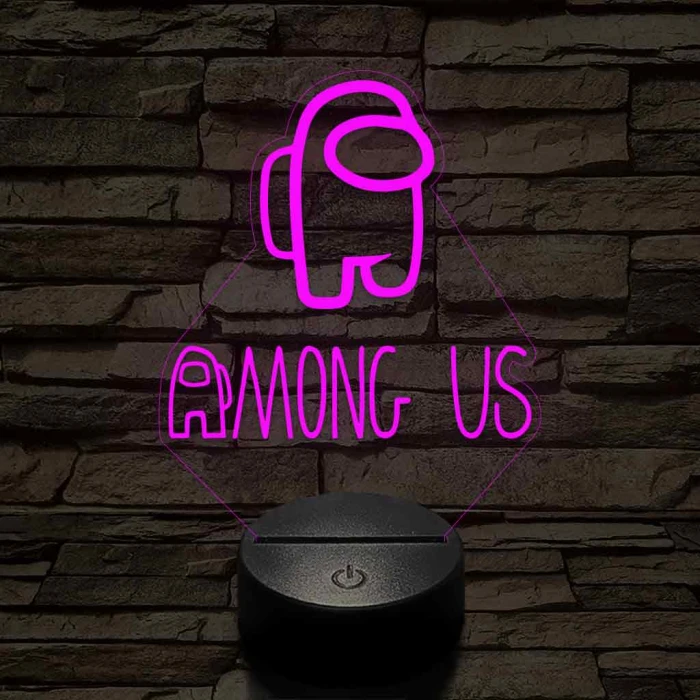Among us logo – 7 színű, színváltós 3D LED lámpa