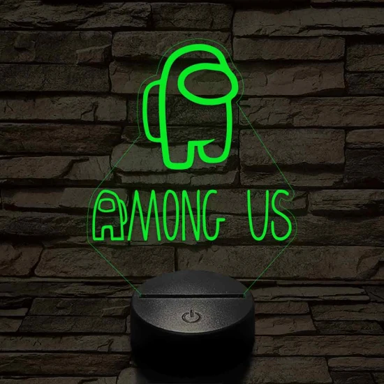 Among us logo – 7 színű, színváltós 3D LED lámpa