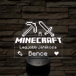 A legjobb Minecraft játékos 7 színű 3D led lámpa