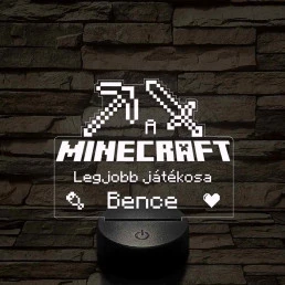 A legjobb Minecraft játékos 7 színű 3D led lámpa