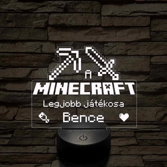A legjobb Minecraft játékos 7 színű 3D led lámpa