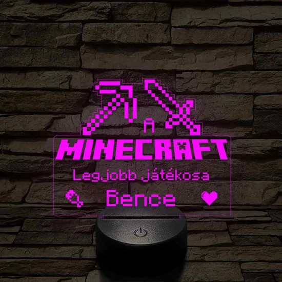 A legjobb Minecraft játékos 7 színű 3D led lámpa