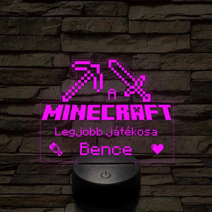 A legjobb Minecraft játékos 7 színű 3D led lámpa