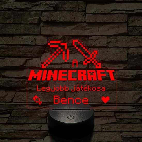 A legjobb Minecraft játékos 7 színű 3D led lámpa