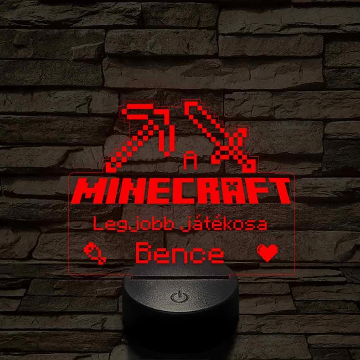 A legjobb Minecraft játékos 7 színű 3D led lámpa