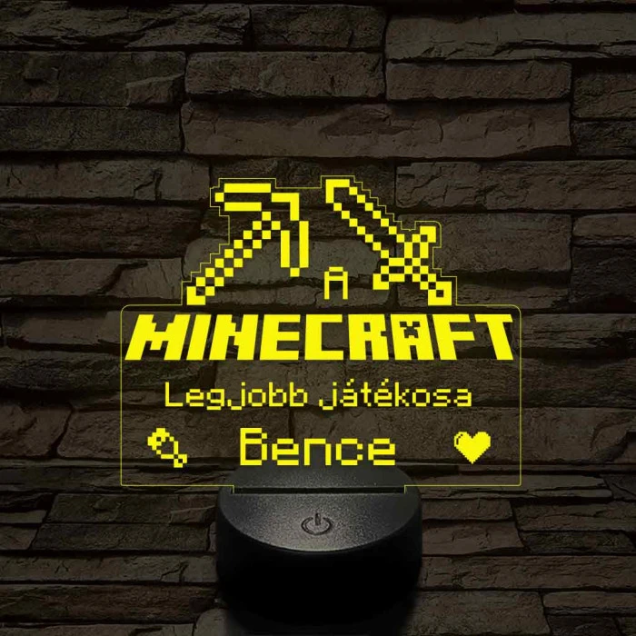 A legjobb Minecraft játékos 7 színű 3D led lámpa