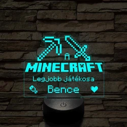 A legjobb Minecraft játékos 7 színű 3D led lámpa