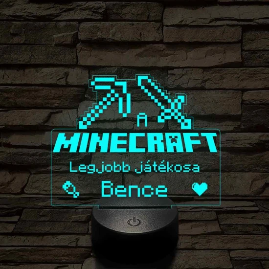 A legjobb Minecraft játékos 7 színű 3D led lámpa