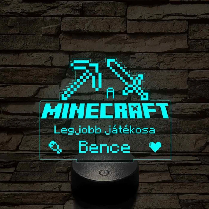 A legjobb Minecraft játékos 7 színű 3D led lámpa