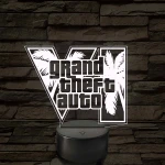 GTA 6 logó – 7 színű, színváltós LED lámpa