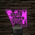 GTA 6 logó – 7 színű, színváltós LED lámpa