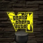 GTA 6 logó – 7 színű, színváltós LED lámpa