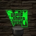 GTA 6 logó – 7 színű, színváltós LED lámpa