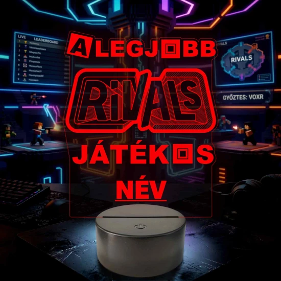 A Legjobb Roblox Rivals Játékos – Személyre szabható 7 színű, színváltós 3D LED lámpa