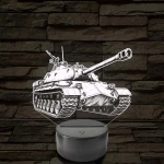 IS-3 Iosif Stalin szovjet nehéz harckocsi - 7 színű, színváltós LED lámpa