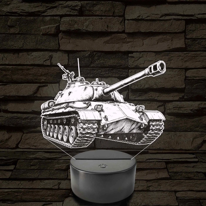 IS-3 Iosif Stalin szovjet nehéz harckocsi - 7 színű, színváltós LED lámpa