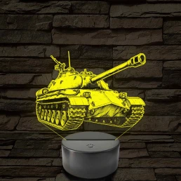 IS-3 Iosif Stalin szovjet nehéz harckocsi - 7 színű, színváltós LED lámpa