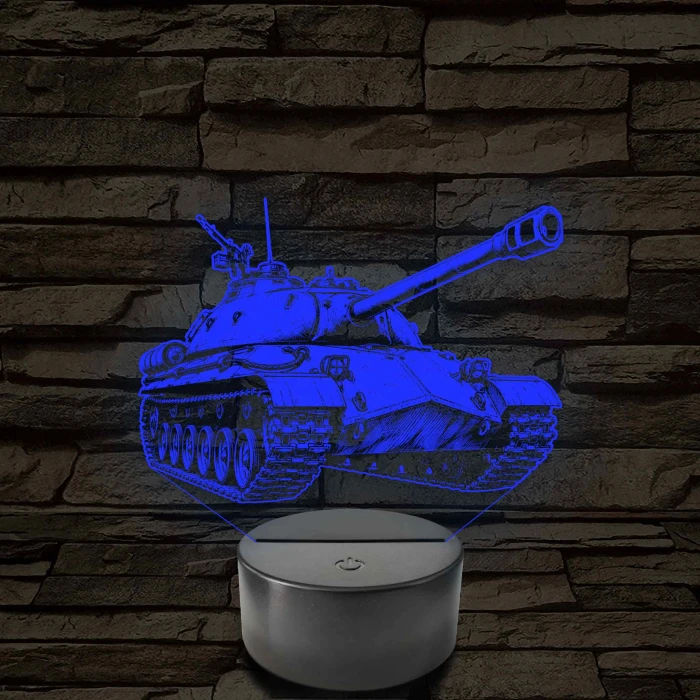 IS-3 Iosif Stalin szovjet nehéz harckocsi - 7 színű, színváltós LED lámpa