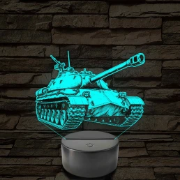 IS-3 Iosif Stalin szovjet nehéz harckocsi - 7 színű, színváltós LED lámpa