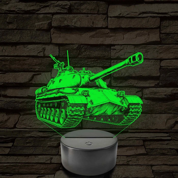 IS-3 Iosif Stalin szovjet nehéz harckocsi - 7 színű, színváltós LED lámpa