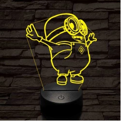 Minion 7 színű 3D led lámpa