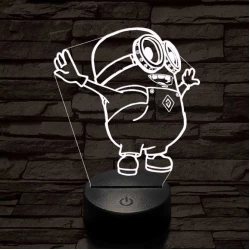Minion 7 színű 3D led lámpa