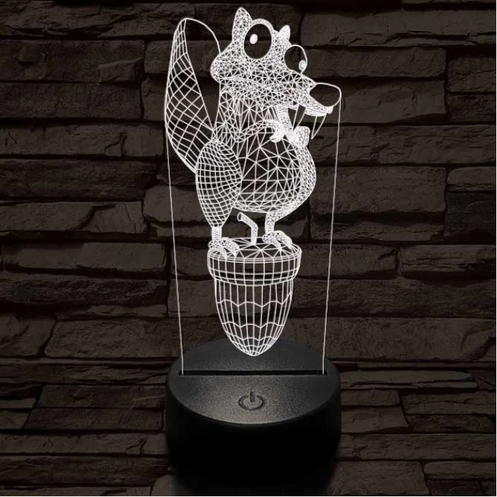 Jégkorszak motkány 7 színű 3D led lámpa