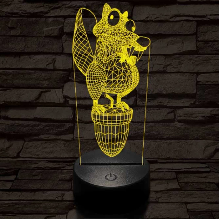 Jégkorszak motkány 7 színű 3D led lámpa