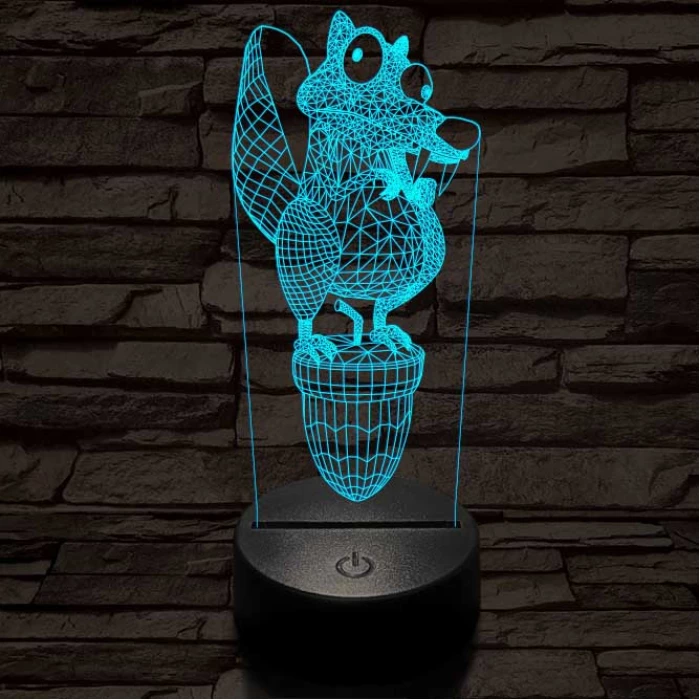 Jégkorszak motkány 7 színű 3D led lámpa