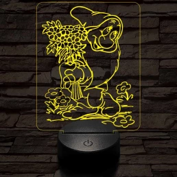 Szende Törpe 7 színű 3D led lámpa