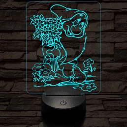 Szende Törpe 7 színű 3D led lámpa