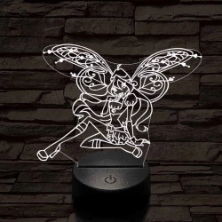 Tündér lány pihen 3D led lámpa