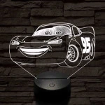Villám McQueen 7 színű 3D led lámpa