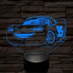 Villám McQueen 7 színű 3D led lámpa