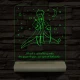 A kis herceg személyre szabott 20 cm fa talppal 7 színű 3D led lámpa
