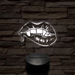 Vámpír csók 7 színű  3D led lámpa