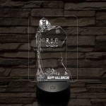 Halloween-i sírkő 7 színű  3D led lámpa
