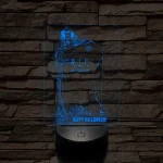 Halloween-i sírkő 7 színű  3D led lámpa