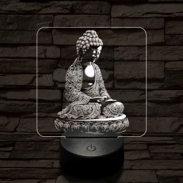 Buddha meditál 7 színű, színváltós valósághű  3D led lámpa